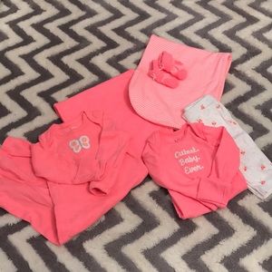 Newborn nightgown, onesie w/matching pants/burpers